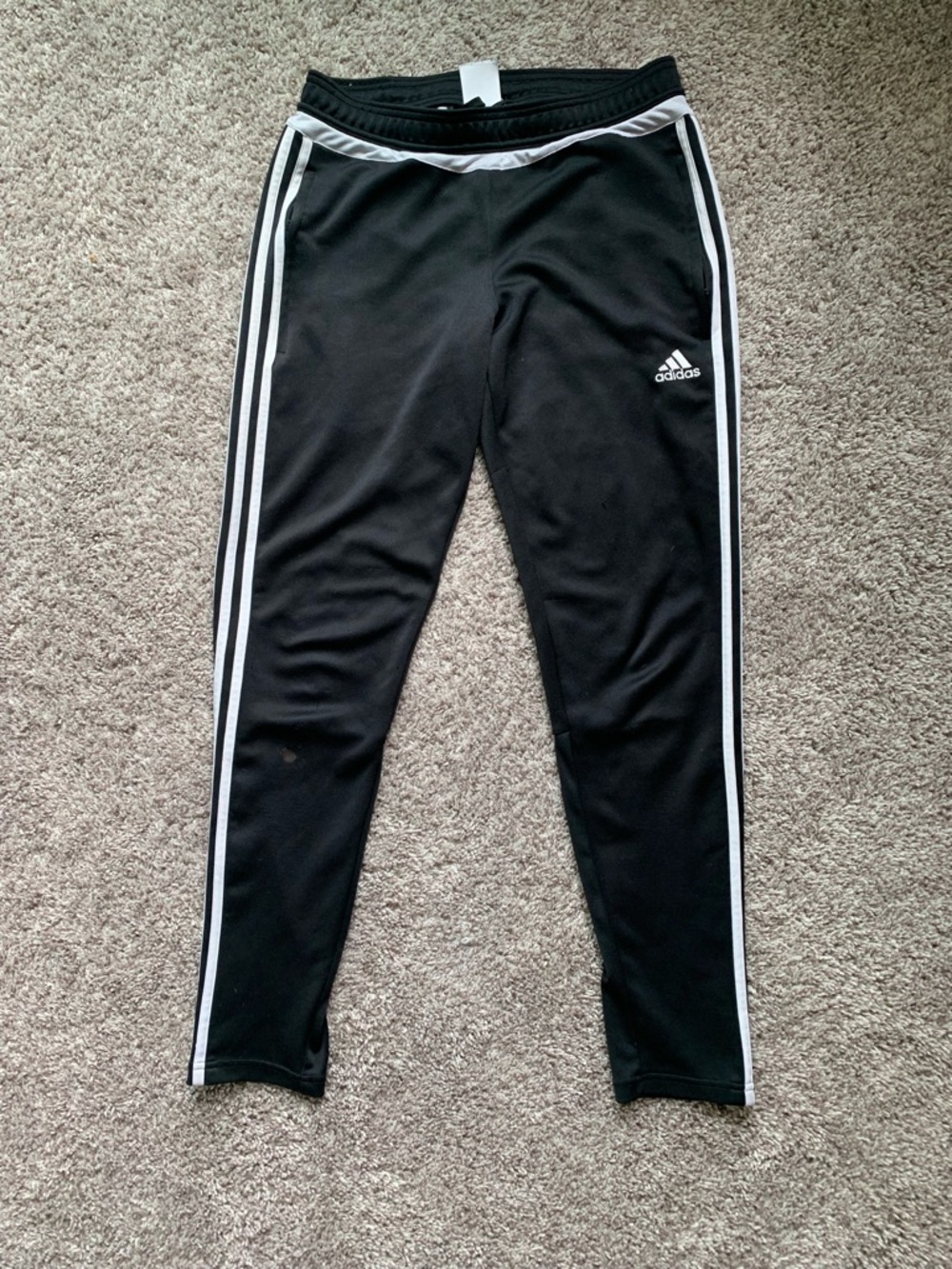 adidas Black Jogger Pants with White Side Stripes